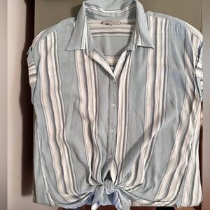 Loft Outlet Button down with knotted bottom. Silk